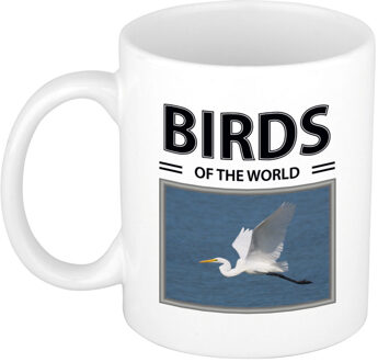 Bellatio Decorations Zilvereigers mok met dieren foto birds of the world Wit