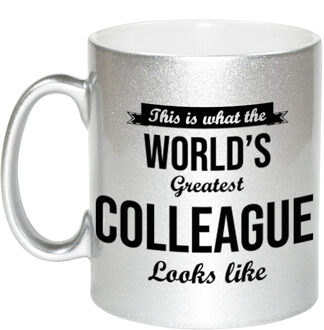 Bellatio Decorations Zilveren Worlds Greatest Colleague cadeau koffiemok / theebeker 330 ml
