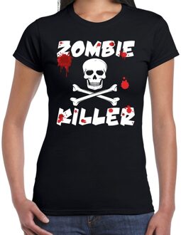 Bellatio Decorations Zombie killer Halloween t-shirt zwart dames 2XL