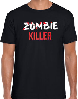 Bellatio Decorations Zombie killer halloween verkleed t-shirt zwart voor heren 2XL