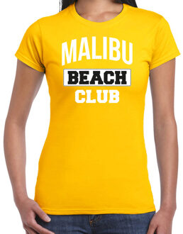 Bellatio Decorations zomer t-shirt voor dames - Malibu Beach Club - tropisch thema feest - geel XS