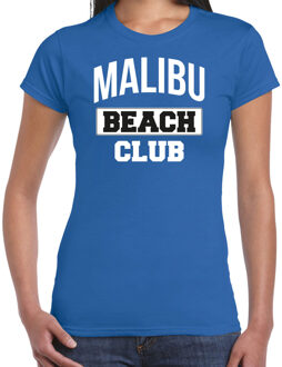 Bellatio Decorations Zomer t-shirt voor dames - Malibu Beach Club - tropisch thema feest kleding - blauw 2XL