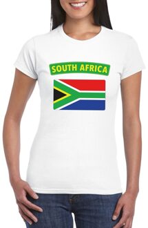 Bellatio Decorations Zuid Afrikaanse vlag shirt wit dames