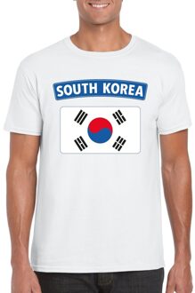Bellatio Decorations Zuid Koreaanse vlag shirt wit heren