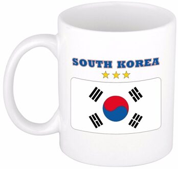 Bellatio Decorations Zuid Koreaanse vlag theebeker 300 ml Wit