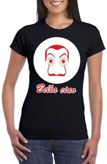 Bellatio Decorations Zwart bankovervaller t-shirt voor dames 2XL - Feestshirts