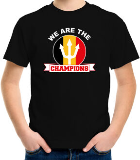 Bellatio Decorations Zwart Belgie fan t-shirt voor kinderen - we are the champions - Belgische supporter / EK/ WK shirt / outfit XL (158-164)