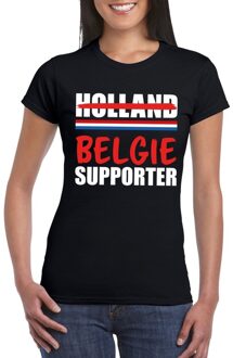Bellatio Decorations Zwart Belgie shirt voor teleurgestelde Holland supporters dames