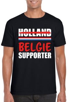 Bellatio Decorations Zwart Belgie shirt voor teleurgestelde Holland supporters - Rode duivels supporter t-shirt L