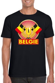 Bellatio Decorations Zwart Belgisch kampioen t-shirt heren - Belgie supporter shirt 2XL