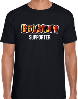 Bellatio Decorations Zwart Belgium fan t-shirt voor heren - Belgium supporter - Belgie supporter - EK/ WK shirt / outfit 2XL