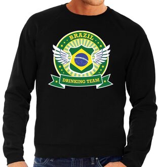 Bellatio Decorations Zwart Brazil drinking team sweater heren