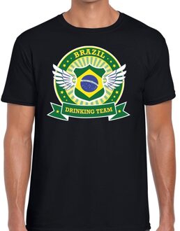 Bellatio Decorations Zwart Brazil drinking team t-shirt heren 2XL