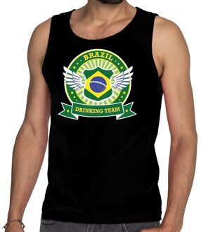 Bellatio Decorations Zwart Brazil drinking team tanktop / mouwloos shirt heren