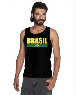 Bellatio Decorations Zwart Brazilie supporter singlet shirt/ tanktop heren 2XL