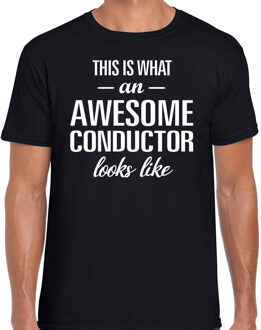 Bellatio Decorations Zwart cadeau t-shirt Awesome Conductor / geweldige dirigent voor heren 2XL