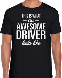 Bellatio Decorations Zwart cadeau t-shirt Awesome Driver / geweldige bestuurder voor heren 2XL