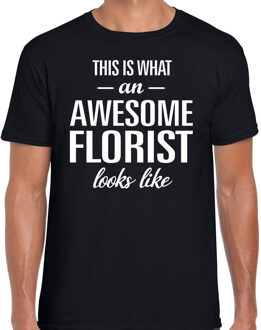 Bellatio Decorations Zwart cadeau t-shirt Awesome Florist / geweldige bloemist voor heren 2XL