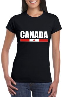 Bellatio Decorations Zwart Canada supporter t-shirt voor dames 2XL