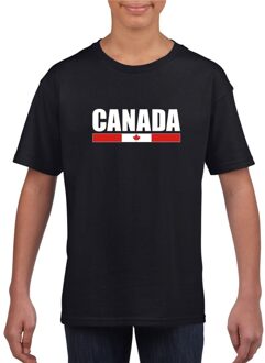 Bellatio Decorations Zwart Canada supporter t-shirt voor kinderen L (146-152)