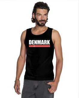 Bellatio Decorations Zwart Denemarken supporter singlet shirt/ tanktop heren 2XL