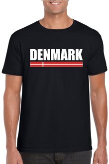 Bellatio Decorations Zwart Denemarken supporter t-shirt voor heren 2XL