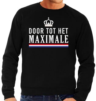 Bellatio Decorations Zwart Door tot het Maximale sweater - Trui voor heren - Koningsdag kleding M
