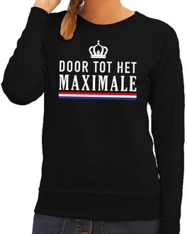 Bellatio Decorations Zwart Door tot het Maximale sweater voor dames