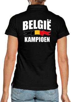 Bellatio Decorations Zwart fan poloshirt / kleding Belgie kampioen EK/ WK voor dames 2XL - Feestshirts