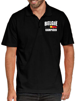 Bellatio Decorations Zwart fan poloshirt / kleding Belgie kampioen EK/ WK voor heren - borst bedrukking 2XL - Feestshirts