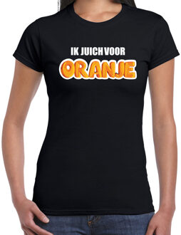 Bellatio Decorations Zwart fan shirt / kleding Holland ik juich voor oranje EK/ WK voor dames 2XL - Feestshirts