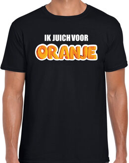 Bellatio Decorations Zwart fan shirt / kleding Holland ik juich voor oranje EK/ WK voor heren 2XL - Feestshirts