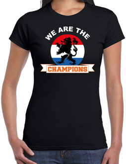 Bellatio Decorations Zwart fan shirt / kleding Holland we are the champions EK/ WK voor dames XS - Feestshirts