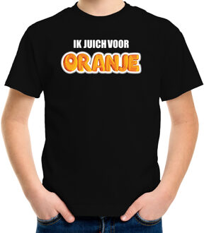 Bellatio Decorations Zwart fan t-shirt voor kinderen - ik juich voor oranje - Holland / Nederland supporter - EK/ WK shirt / outfit L (146-152)