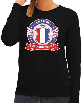 Bellatio Decorations Zwart France drinking team sweater dames 2XL