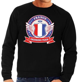 Bellatio Decorations Zwart France drinking team sweater heren 2XL