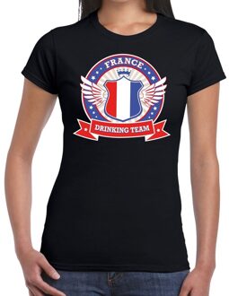 Bellatio Decorations Zwart France drinking team t-shirt dames