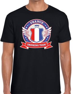 Bellatio Decorations Zwart France drinking team t-shirt heren