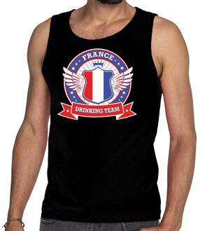 Bellatio Decorations Zwart France drinking team tanktop / mouwloos shirt heren