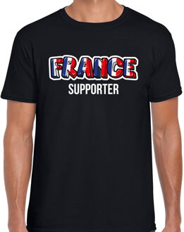 Bellatio Decorations Zwart France fan t-shirt voor heren - France supporter - Frankrijk supporter - EK/ WK shirt / outfit 2XL