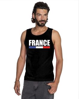 Bellatio Decorations Zwart Frankrijk supporter singlet shirt/ tanktop heren 2XL