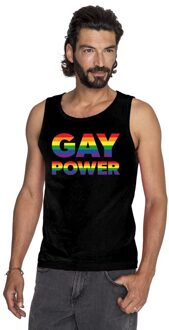 Bellatio Decorations Zwart Gay Power pride tanktop heren 2XL