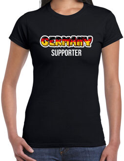 Bellatio Decorations Zwart Germany fan t-shirt voor dames - Germany supporter - Duitsland supporter - EK/ WK shirt / outfit 2XL