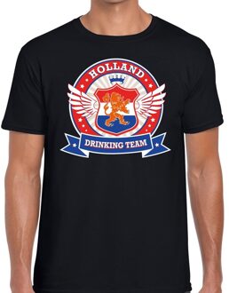 Bellatio Decorations Zwart Holland drinking team t-shirt / t-shirt rwb heren -  Nederland/supporter kleding 2XL