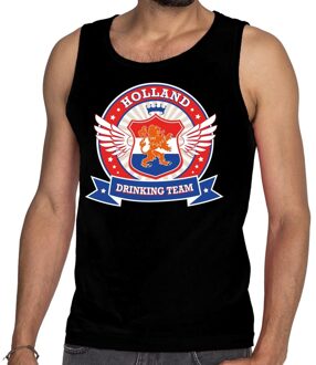 Bellatio Decorations Zwart Holland drinking team tankop / mouwloos shirt rwb heren -  Nederland/supporter kleding 2XL