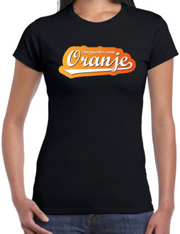 Bellatio Decorations Zwart Holland fan t-shirt voor dames - supporter van oranje - Nederland supporter - EK/ WK shirt / outfit L