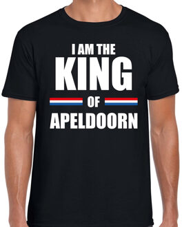 Bellatio Decorations Zwart I am the King of Apeldoorn t-shirt - Koningsdag shirt voor heren 2XL