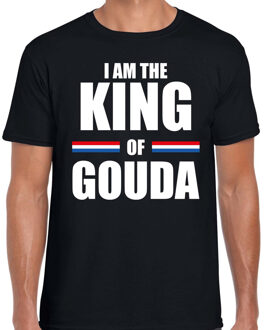 Bellatio Decorations Zwart I am the King of Gouda t-shirt - Koningsdag shirt voor heren 2XL