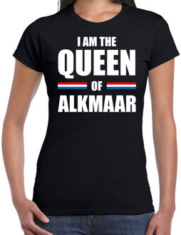 Bellatio Decorations Zwart I am the Queen of Alkmaar t-shirt - Koningsdag shirt voor dames 2XL