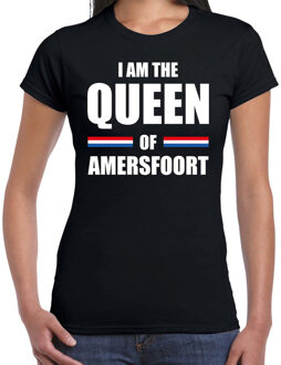 Bellatio Decorations Zwart I am the Queen of Amersfoort t-shirt - Koningsdag shirt voor dames L